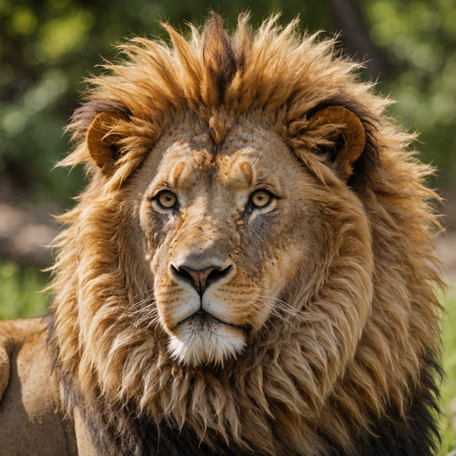 Regal Lion with Golden Locks