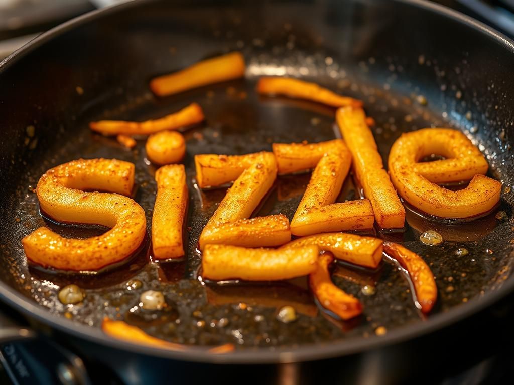 Potato Fry Sizzle Text: Hyperrealistic Food Photography