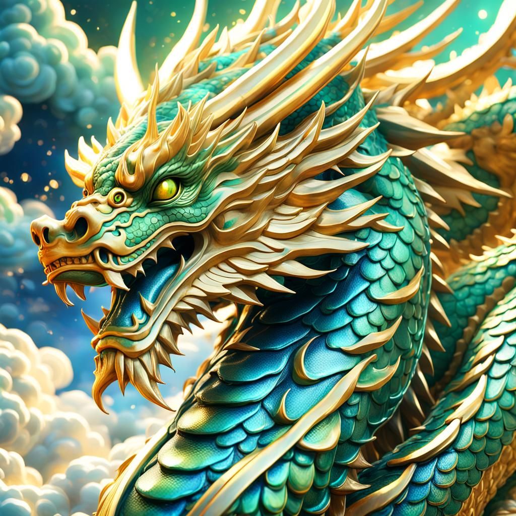Majestic Oriental Dragon in 3D Rendering