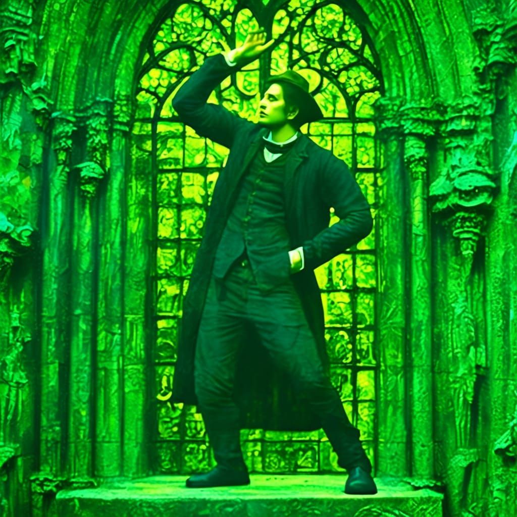 Mysterious Cathedral Figure in Gothic Fantasy Portrait