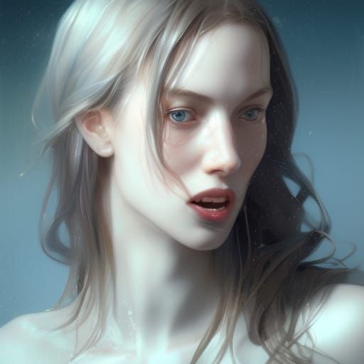 Detailed Portrait of a Girl in Art Nouveau Style