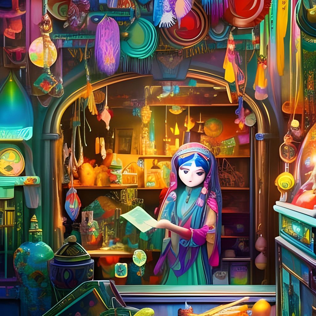 Whimsical Fortune Teller in Studio Ghibli Style