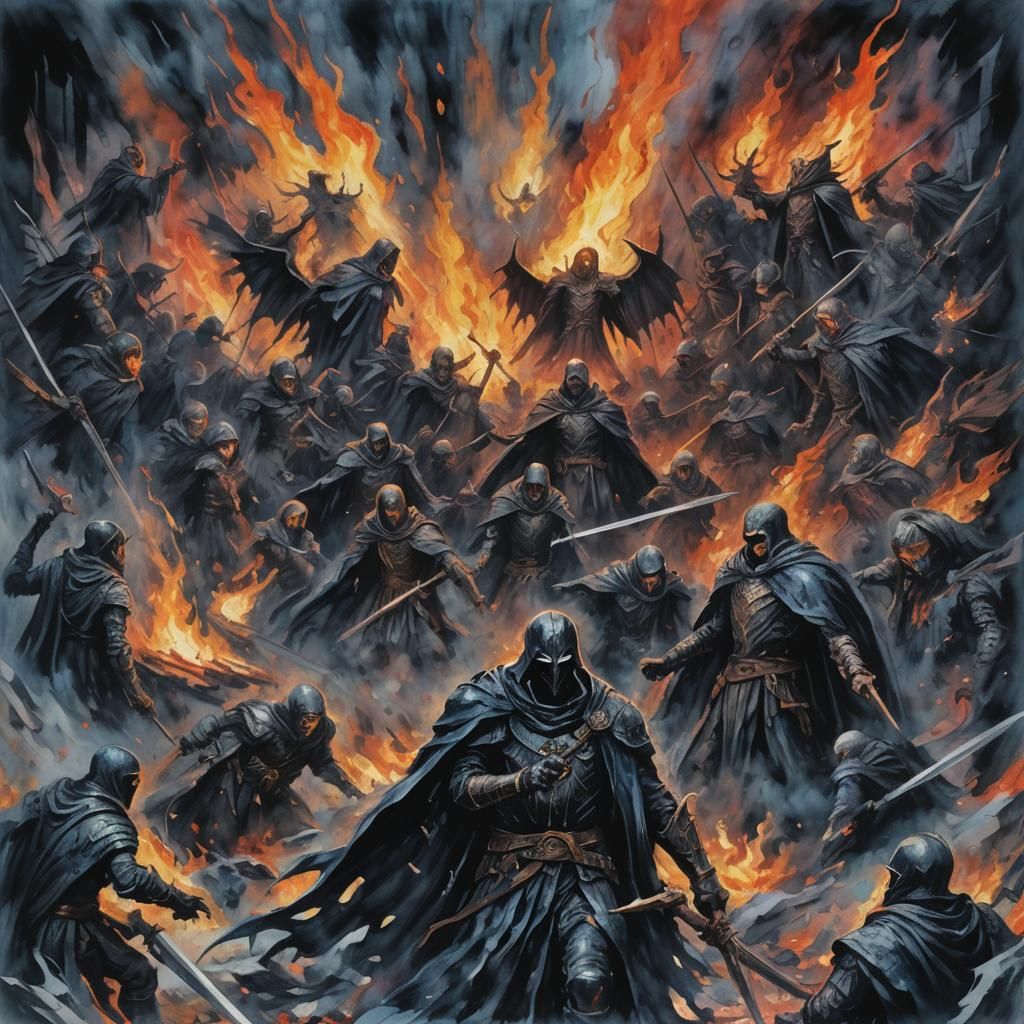 Dark Pit of Souls: Gouache Impressionist Masterpiece