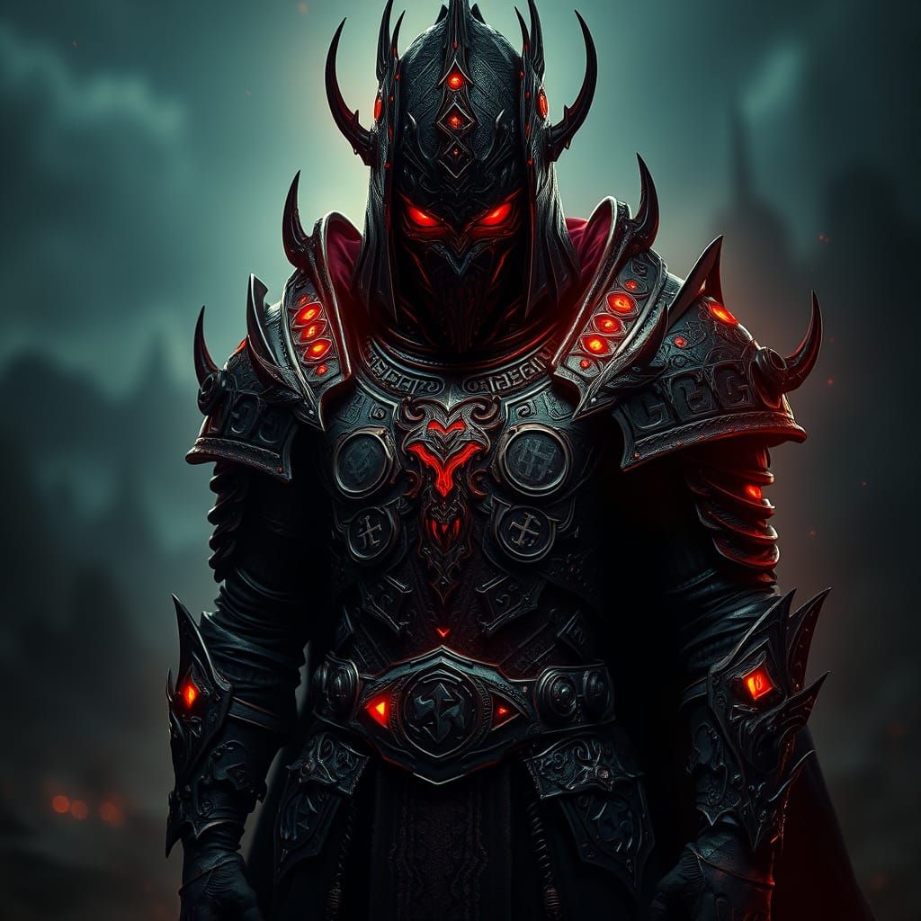 Gothic Dark Fantasy Warrior in Mystical Realm