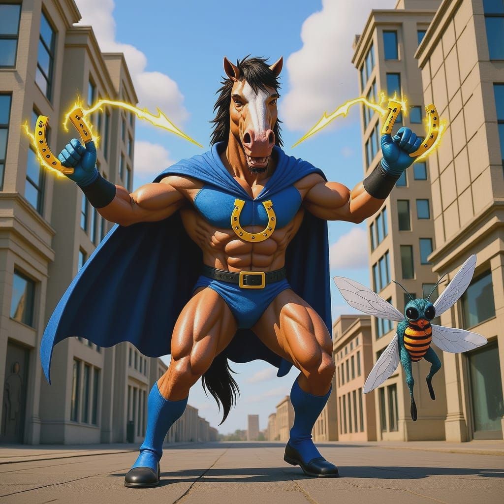 Hero in Colorful Photorealistic Costume