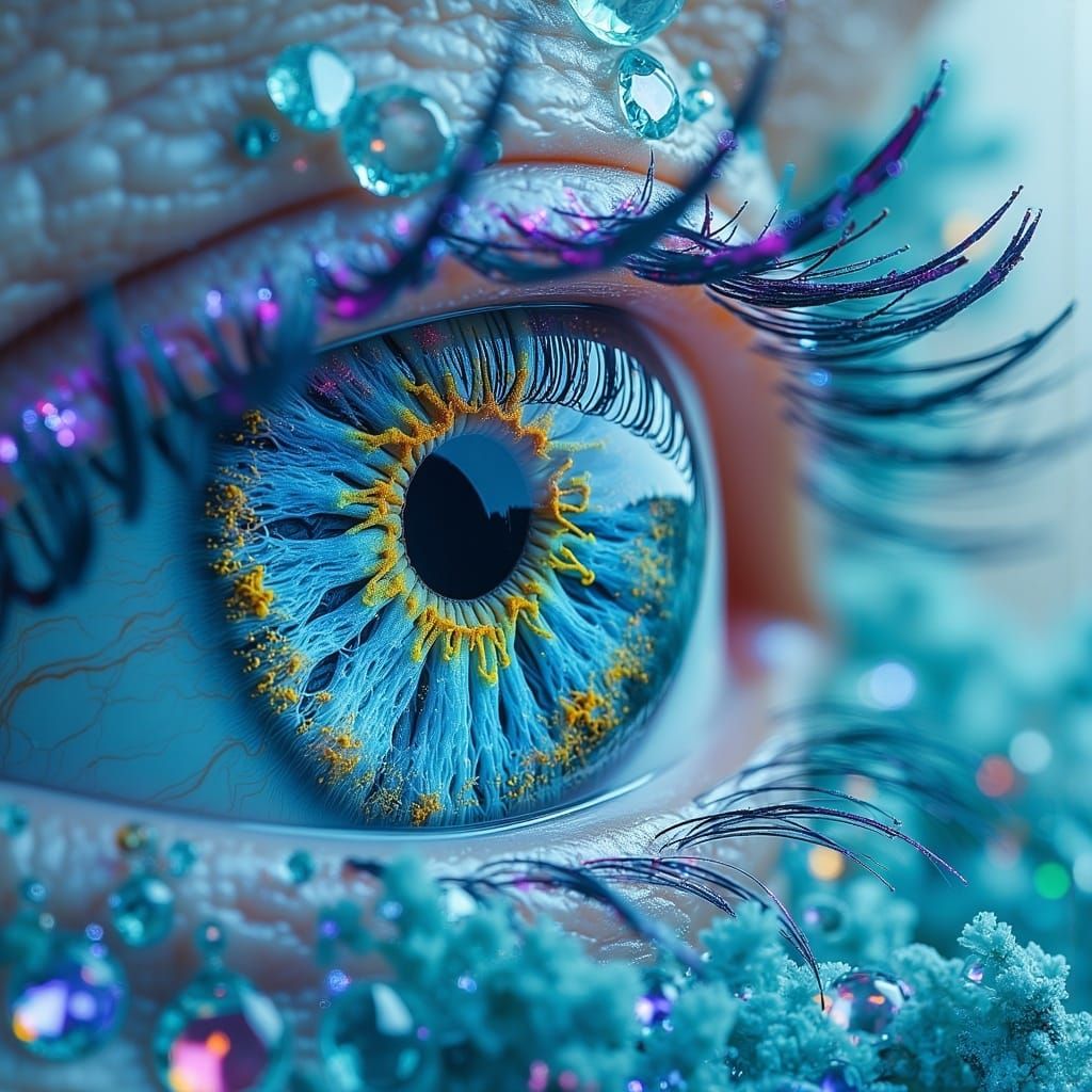 Sapphire and Emerald Eyes Adrift in the Turquoise Heavenly O...