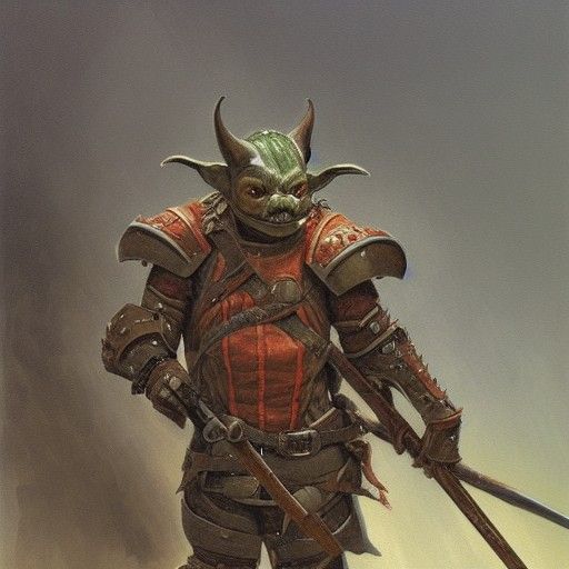Armored Goblin in Oil Painting Style