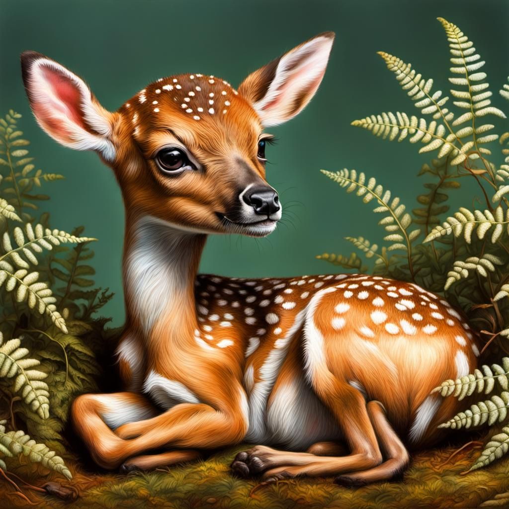 Baby Fawn lying in bracken