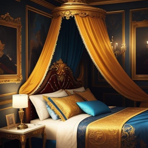 Baroque Bed in Abstract Expressionist Style