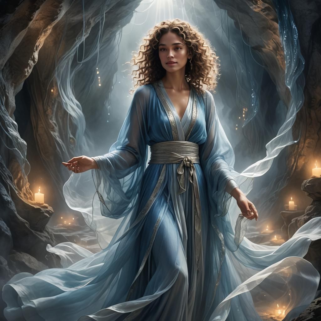 A plus-sized, curvy woman with a soft, cuddly appearance, we...