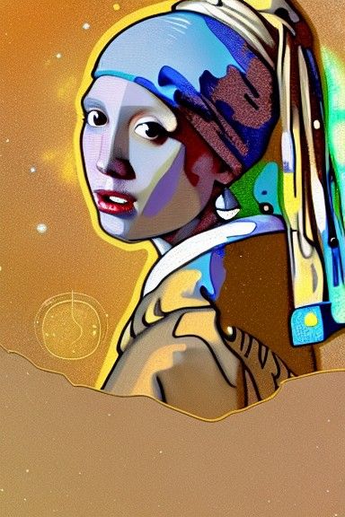 Girl With a Pearl Earring as Astronaut
