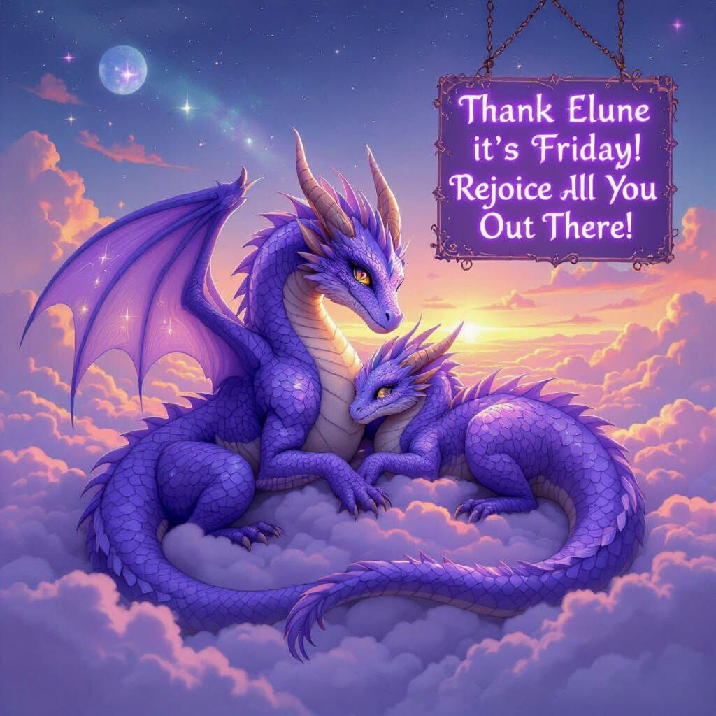 Dreamy Dragons Lounging on Lavender Clouds