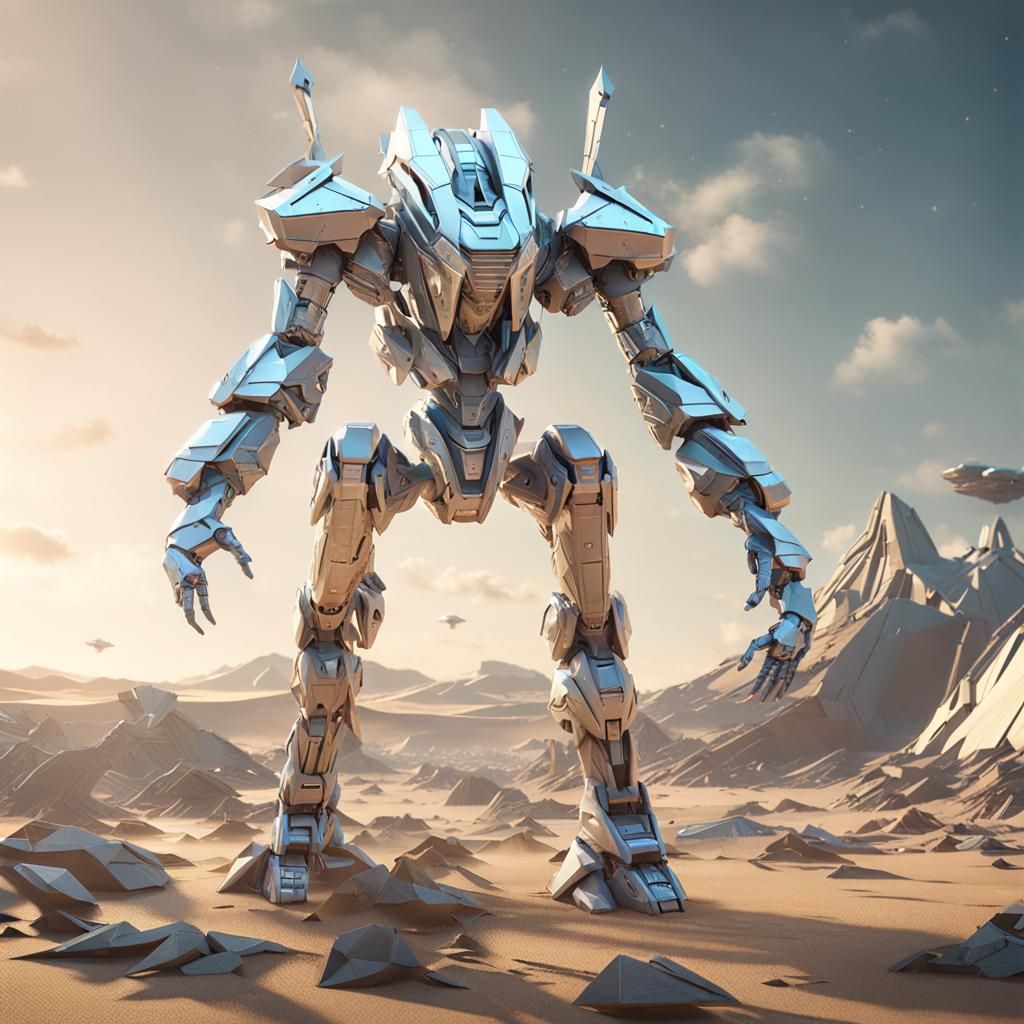 Female Android on Alien Planet in Sci-Fi Style