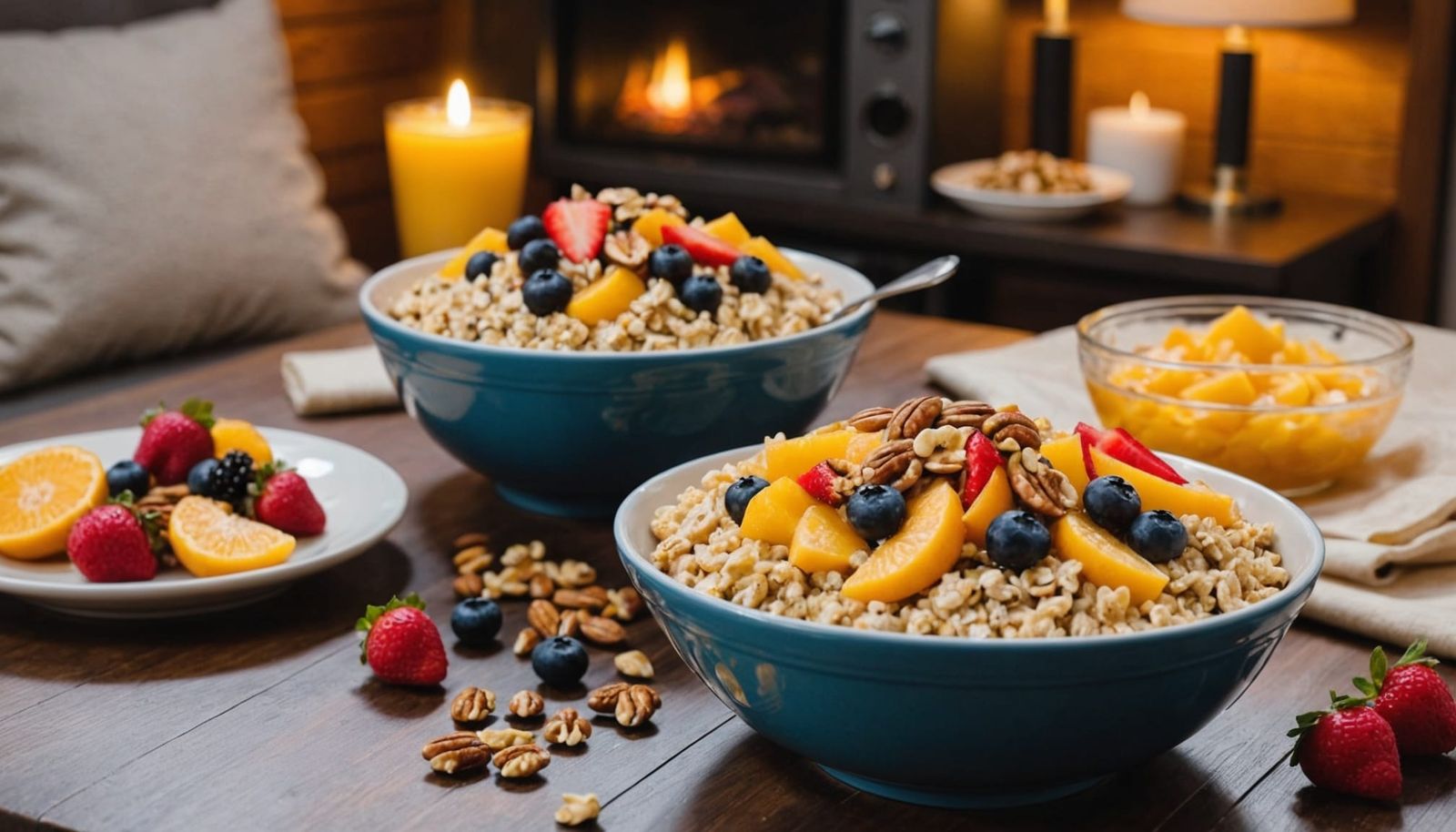 Cozy Movie Night with Oatmeal and Popcorn