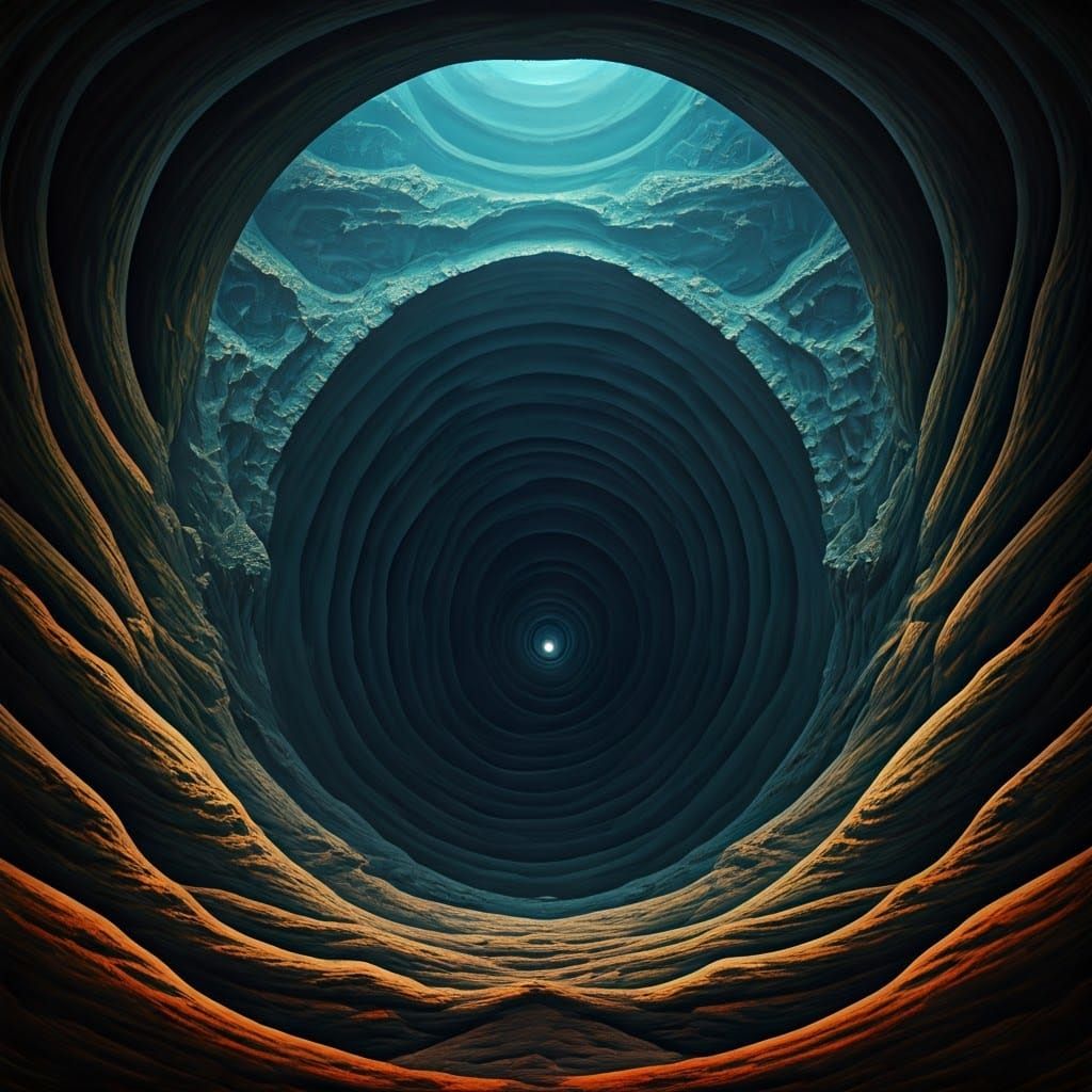 Ominous Dark Pit Inspired by Surrealist Art