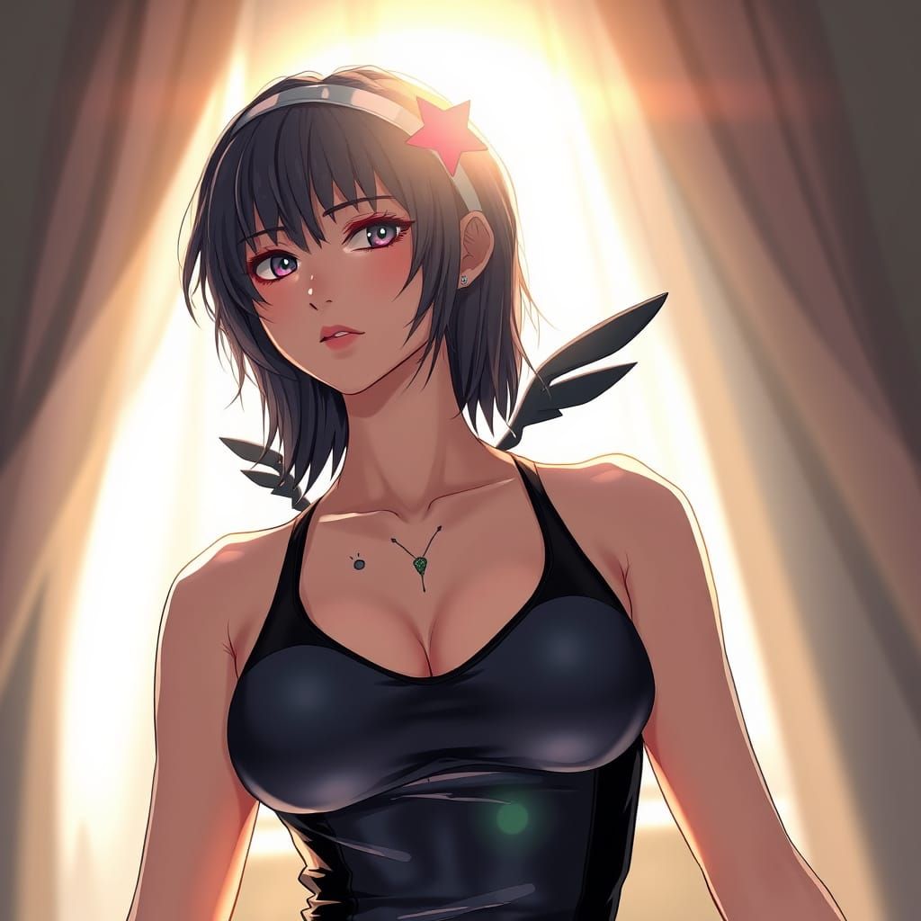 Ethereal Emo Goddess in Anime Style