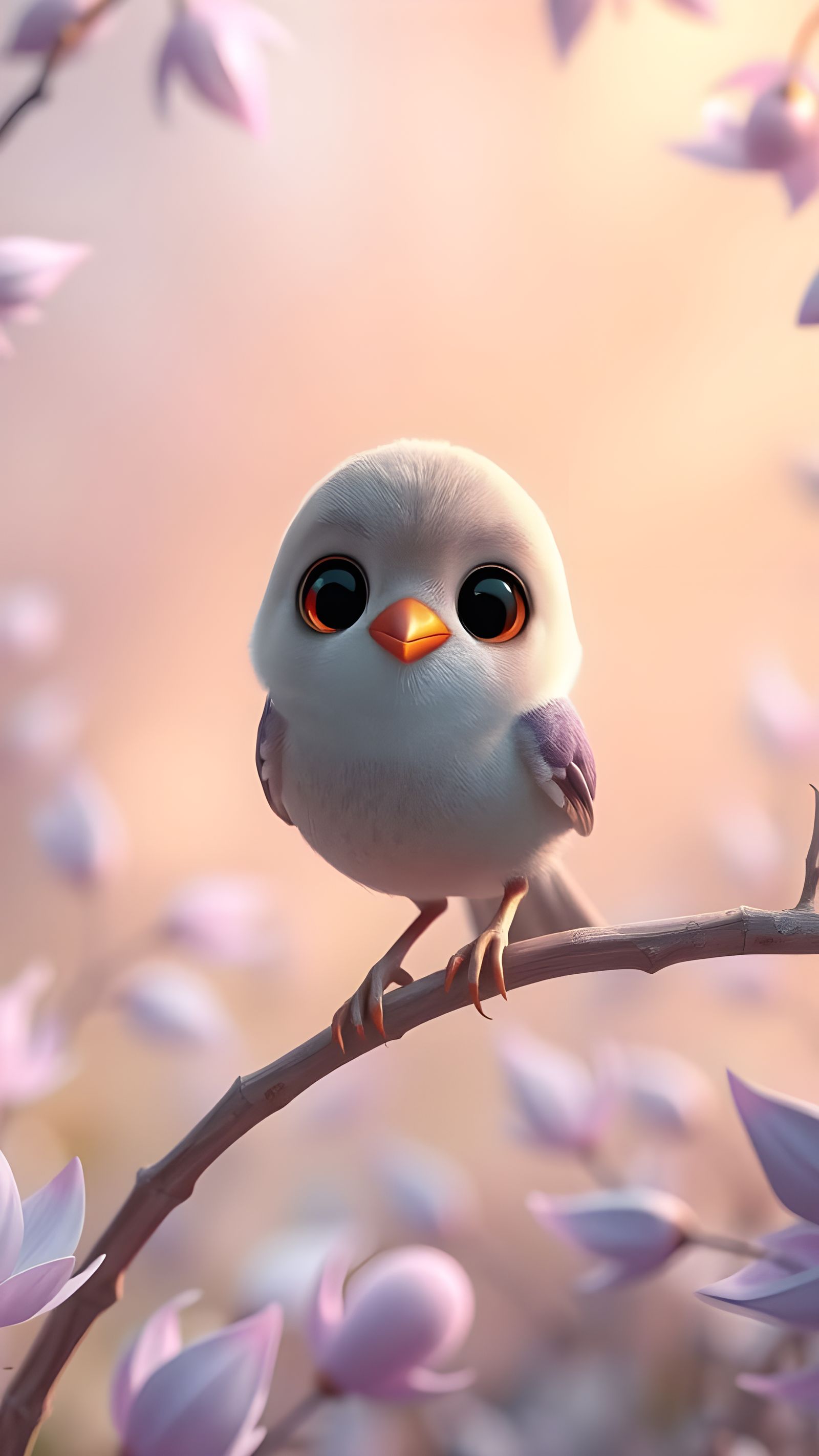 Whimsical Baby Sparrow in Pastel Paradise