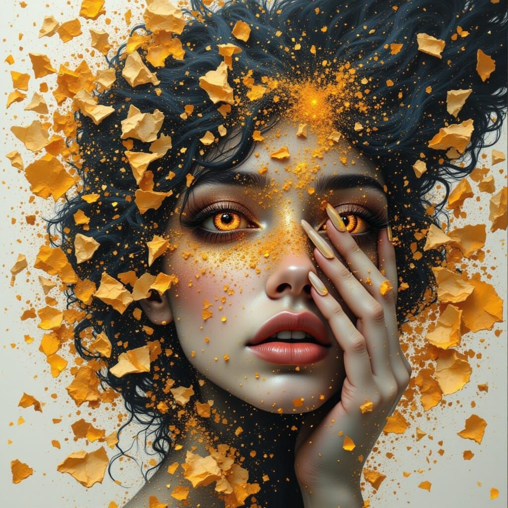 Abstract Blend of Fiery Textures and Divine Light