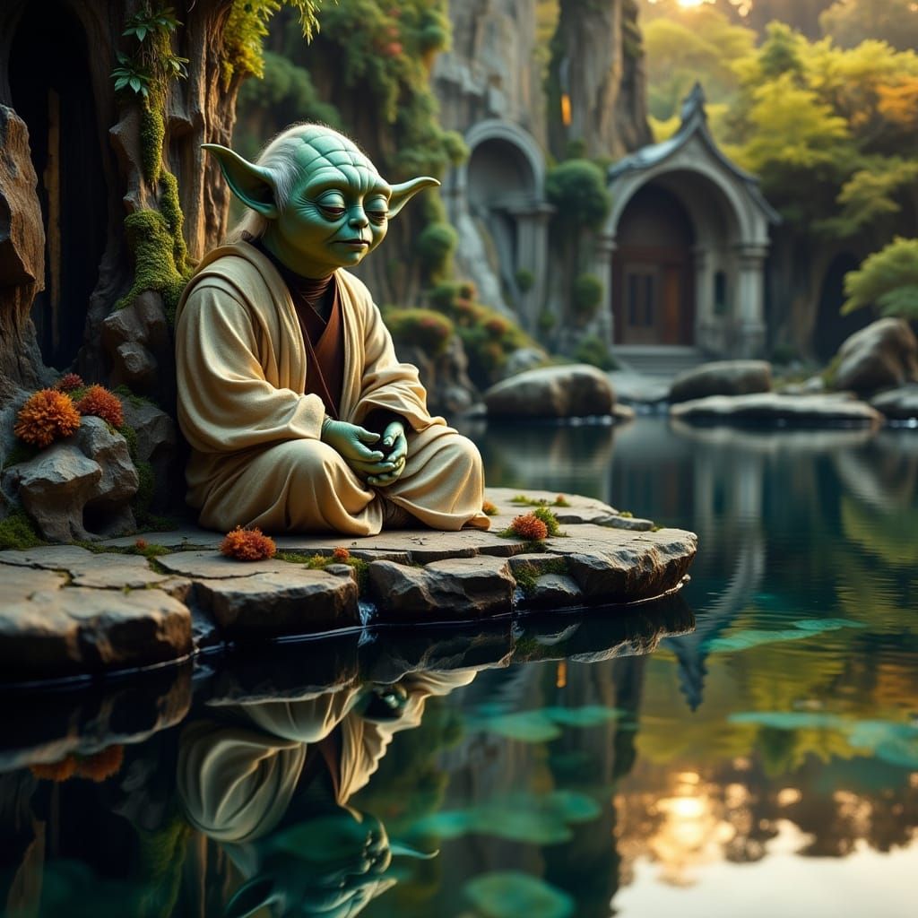 Stunning Hyperrealistic Portrait of Yoda in Cinematic Still
