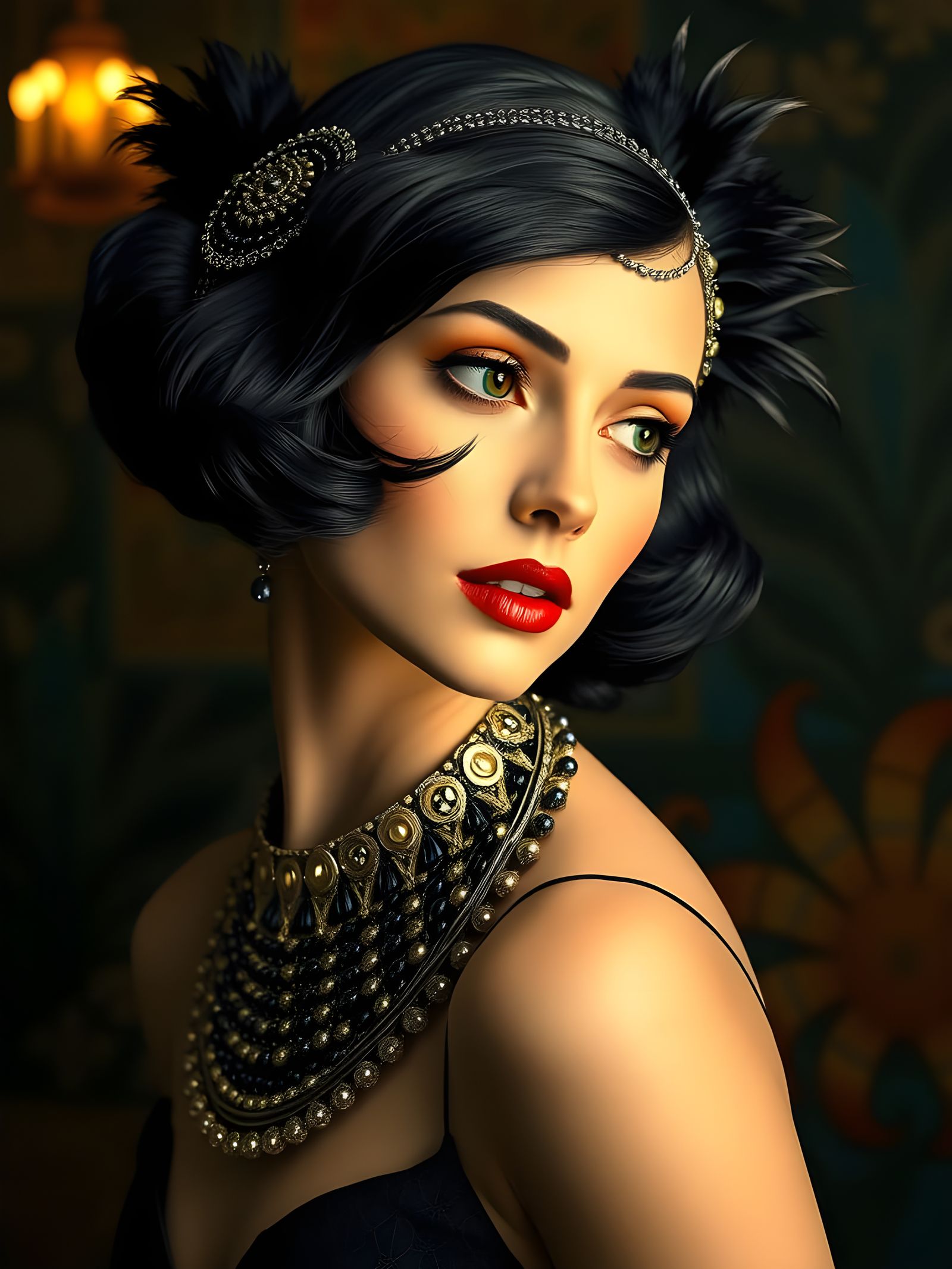 Glamorous Art Deco Beauty in Elegant 1920s Style