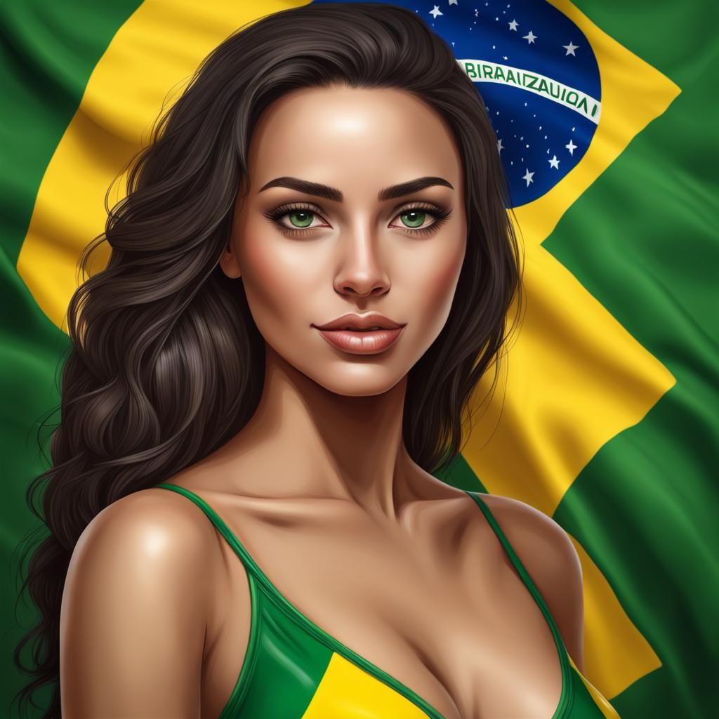 Realistic Portrait of a Beautiful Brazilian Woman