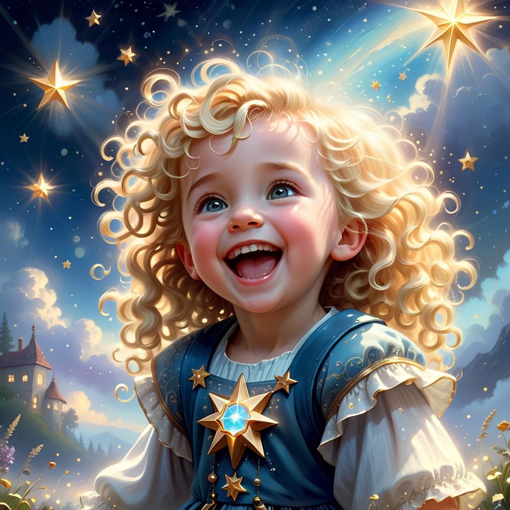 Beautiful Blond Child: Ethereal Studio Portrait