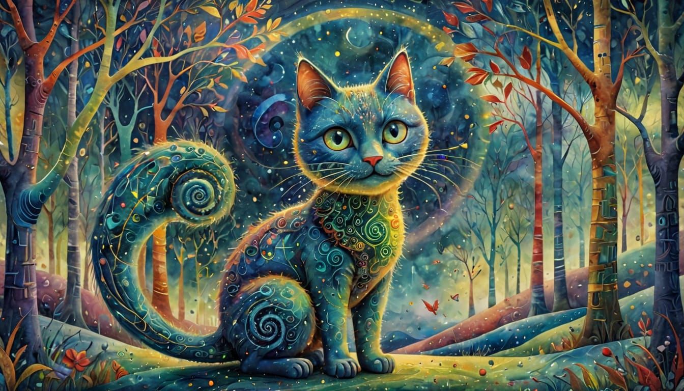 In the style of Paul Klee and Marc Chagall