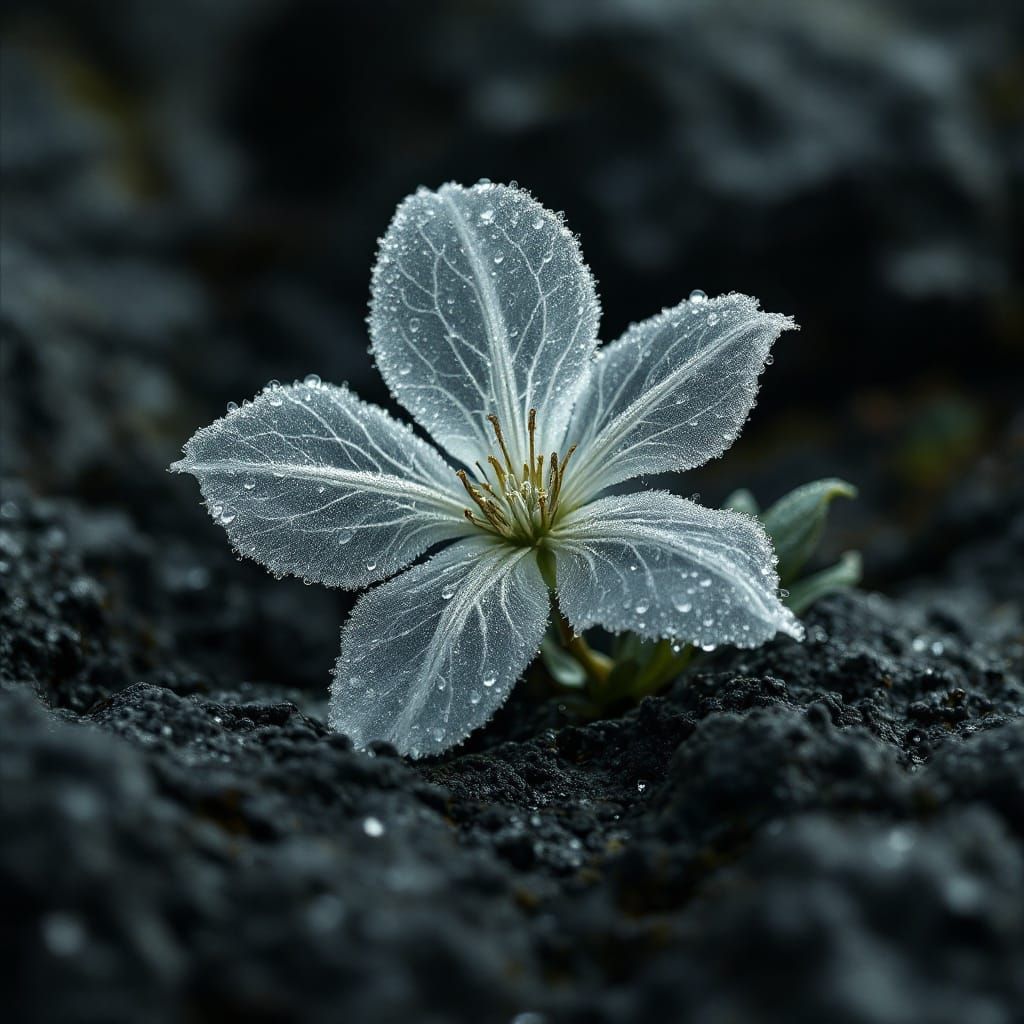 Flowers, The Diphylleia Grayi, dewy skeleton flower.