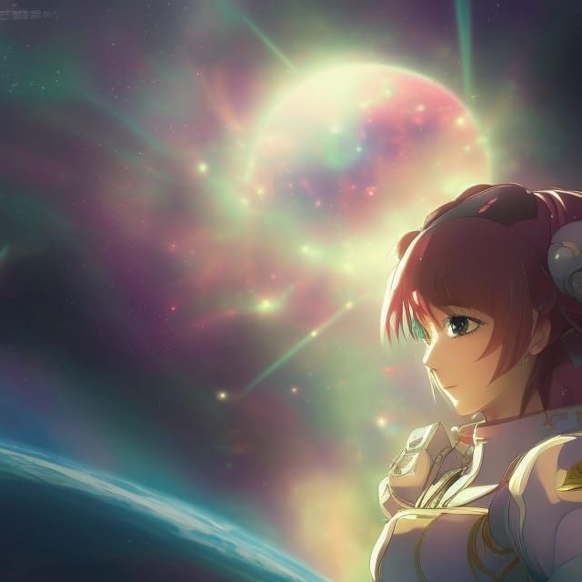 Anime Space Princess in Key Visual Style