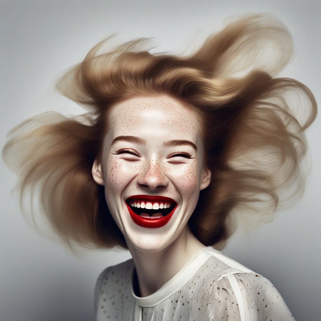 Woman in Refined Elegance and Joyful Exuberance