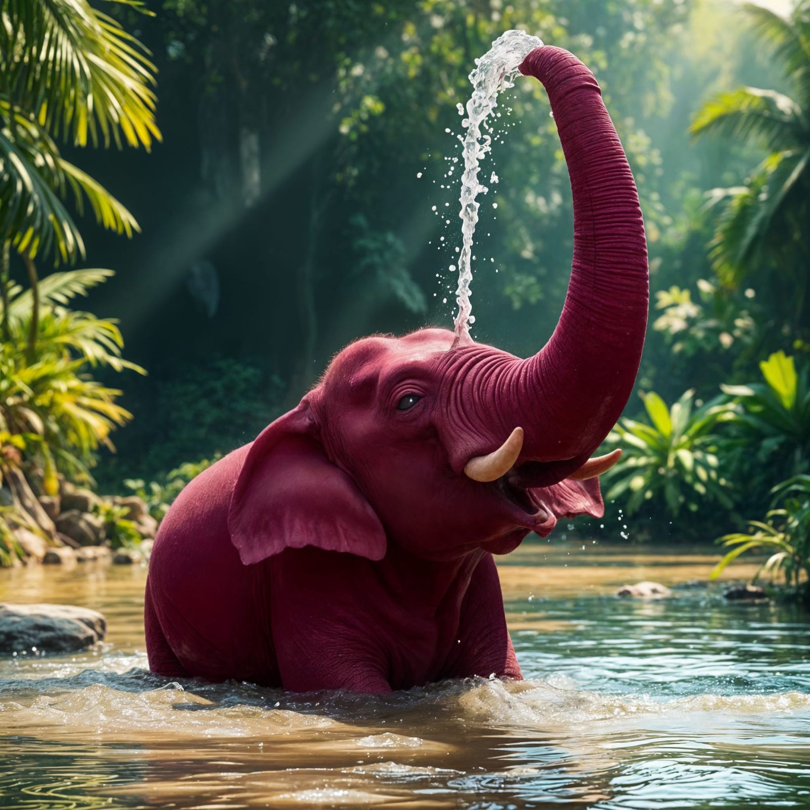 A Rose Color Elephant