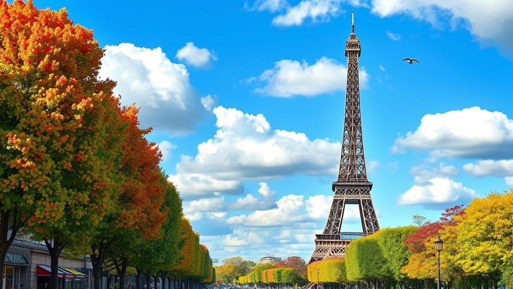 Paris Cityscape Featuring Eiffel Tower