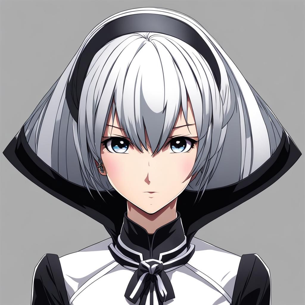 Anime Style Close-Up of Short-Haired Woman