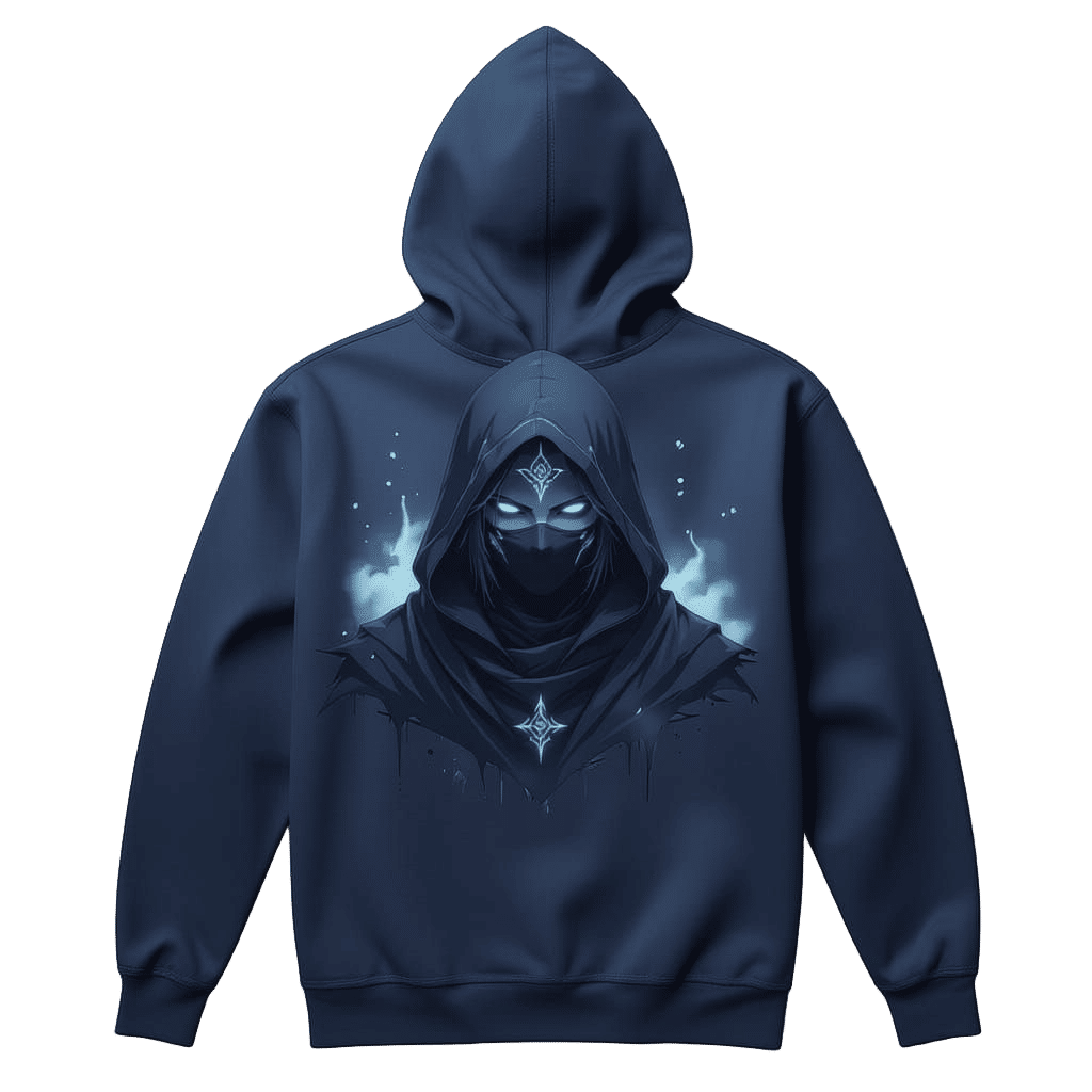 Anime Shinigami Character With Glowing Blue Eyes