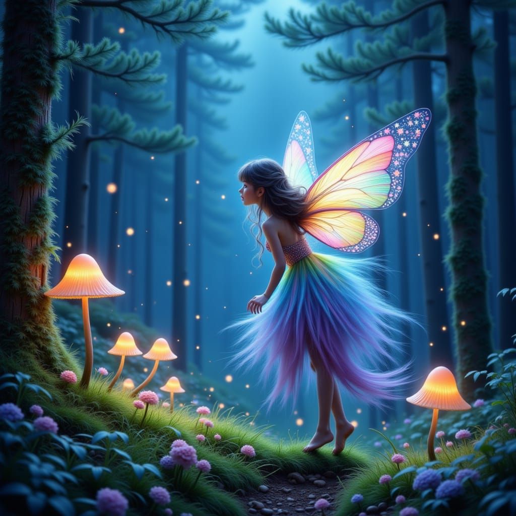 Ethereal Fairy in Enchanted Forest Twilight