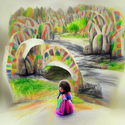 Bridge to Magic Realm in Charcoal Style