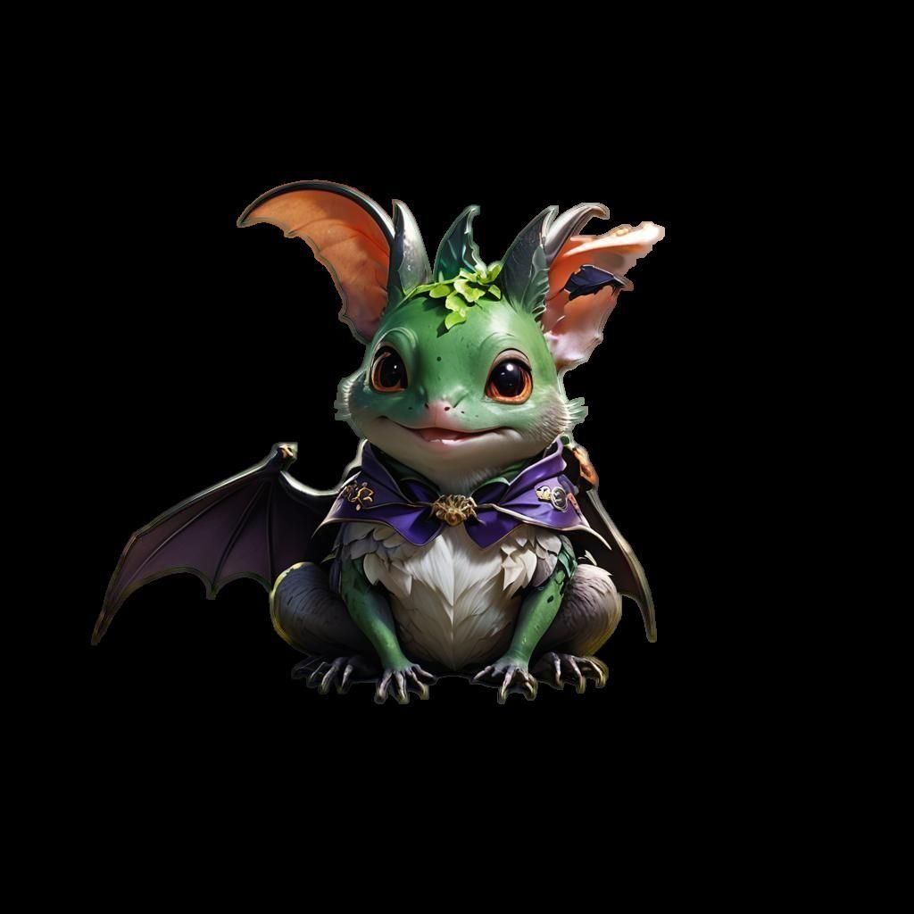 Cartoon Green Bat Toad in 3D Anime Art Style