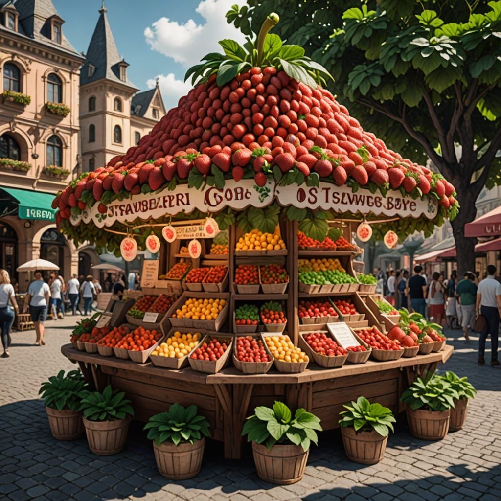 Fantasy Strawberry Stand in Town Center