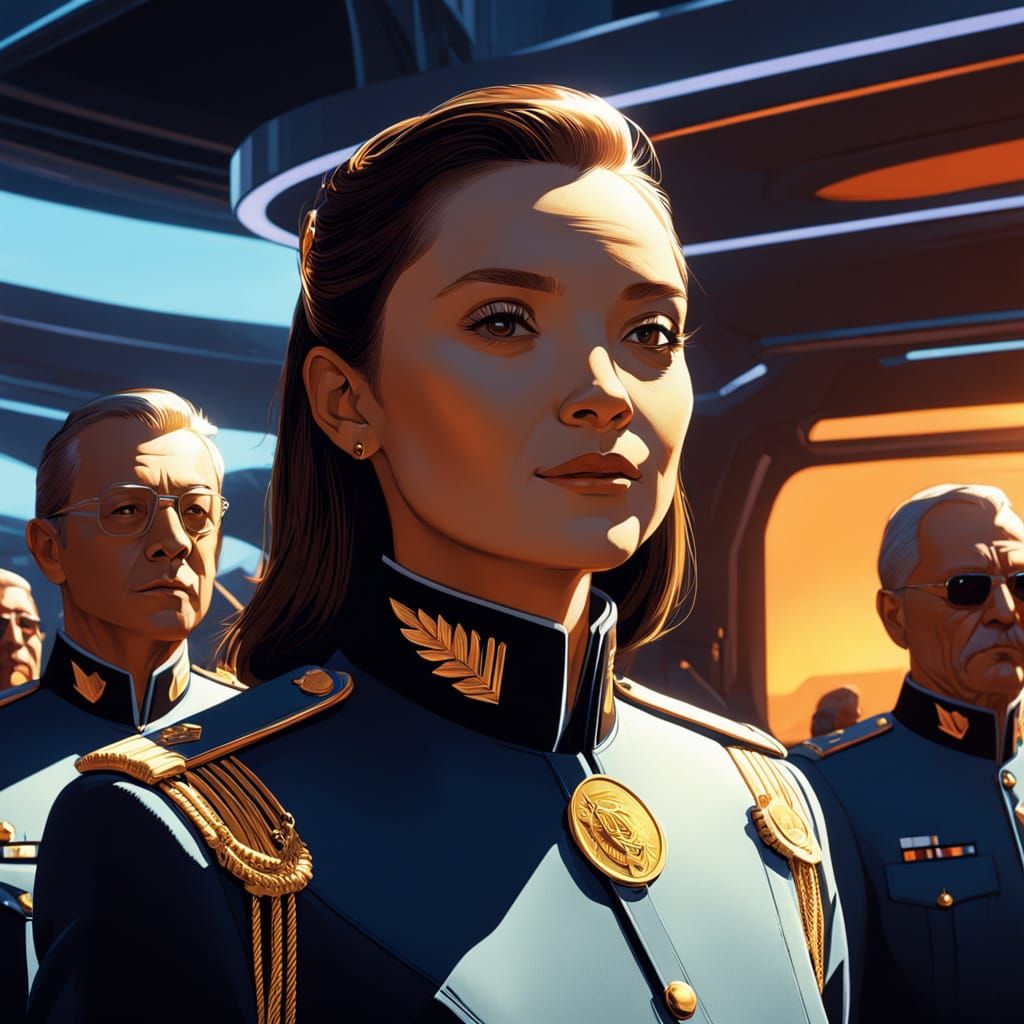 Military Leaders Unite in Futuristic Press Room