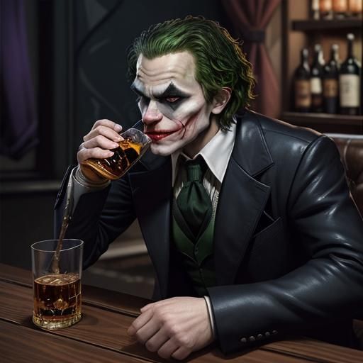 Batman and Joker Share a Drink