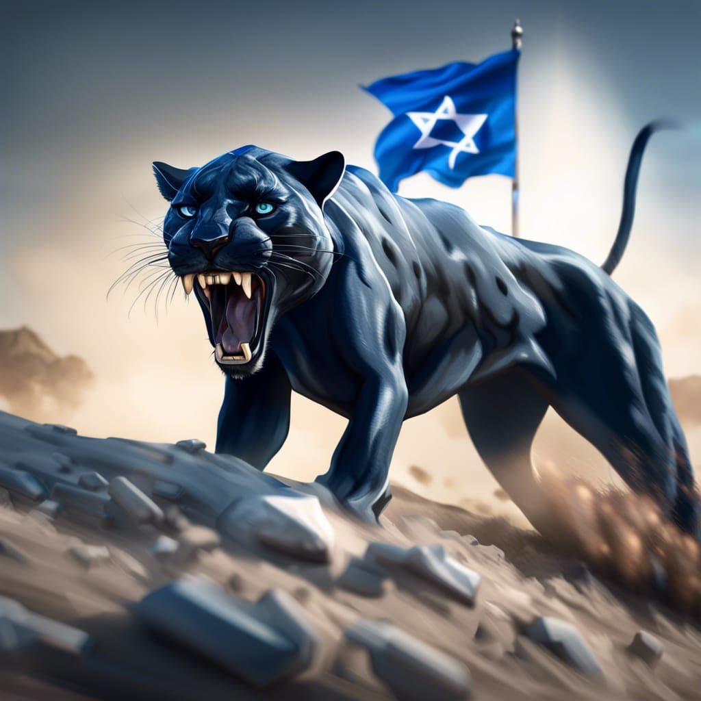 Panther as IDF Soldier in Battlefield: 3D Render