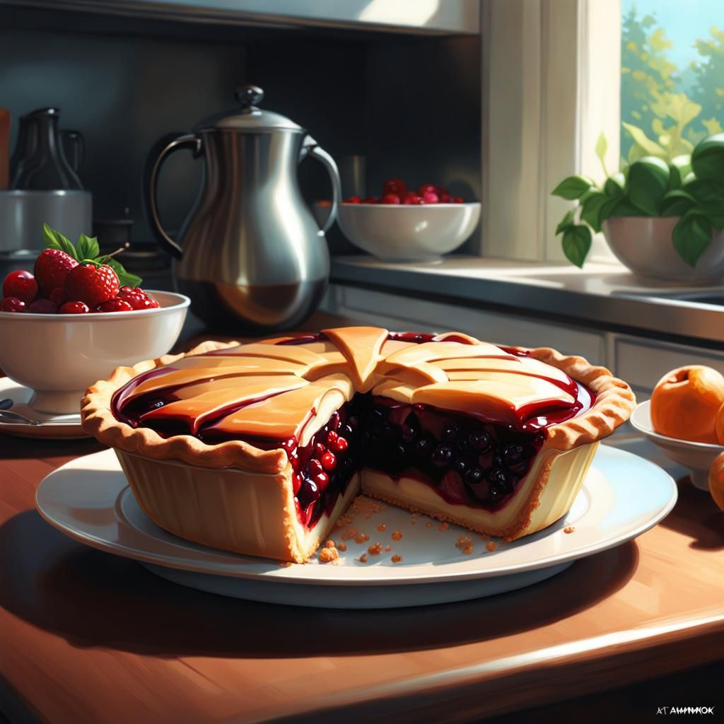 Delicious Pie: Hyperrealistic Digital Painting