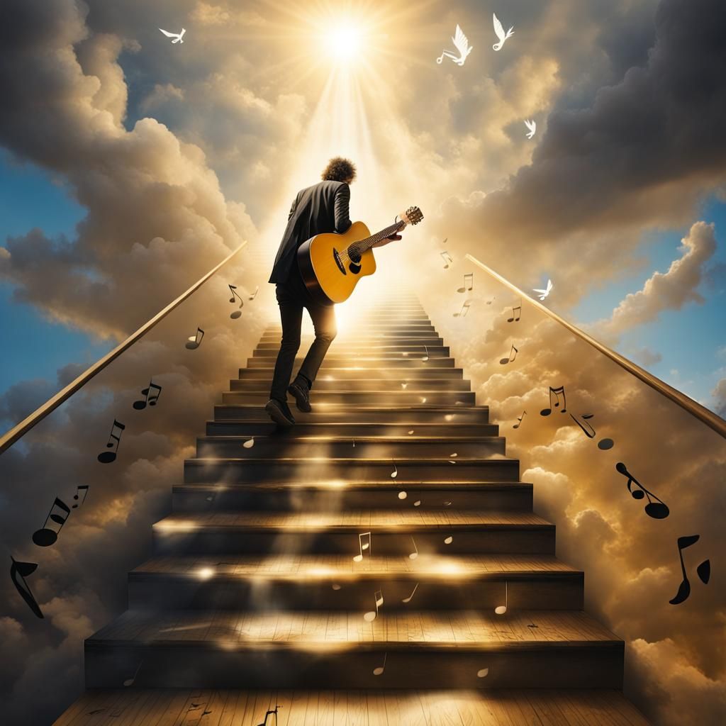 Golden Stairway to Heaven with Guitarist