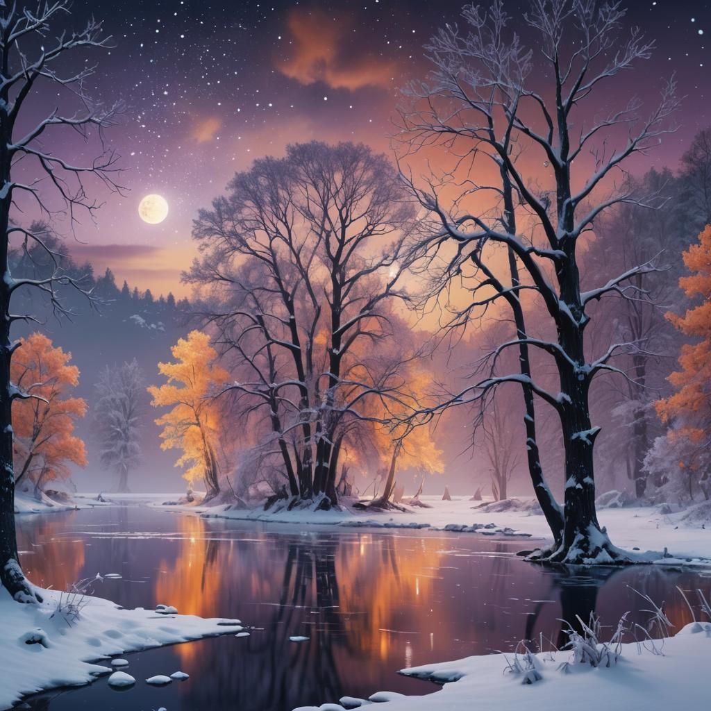 Mystical Frozen Lake: Digital Matte Painting