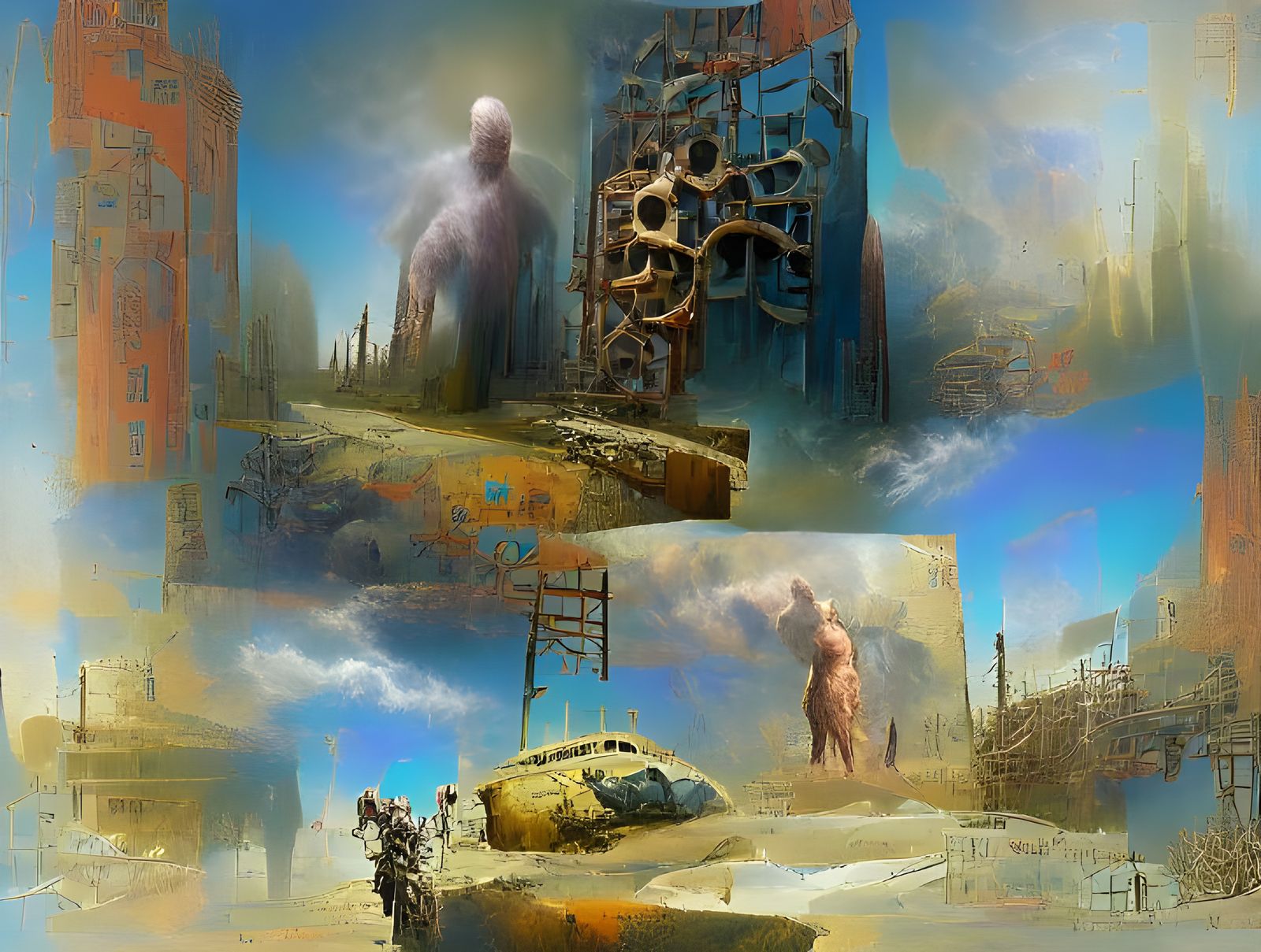 Ancient Alien Ruins Eroding Under Cerulean Sky