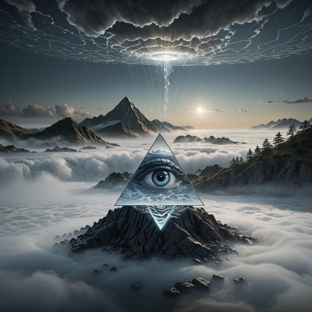 Optical Illusion: Glass Eye and Brain in 3D