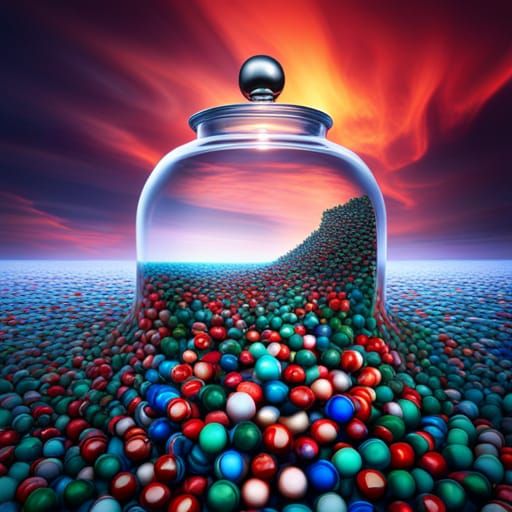 Giant Jar of Marbles: Detailed Matte Painting