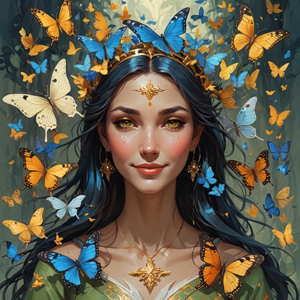 Goddess with Butterflies, a Joyful Image