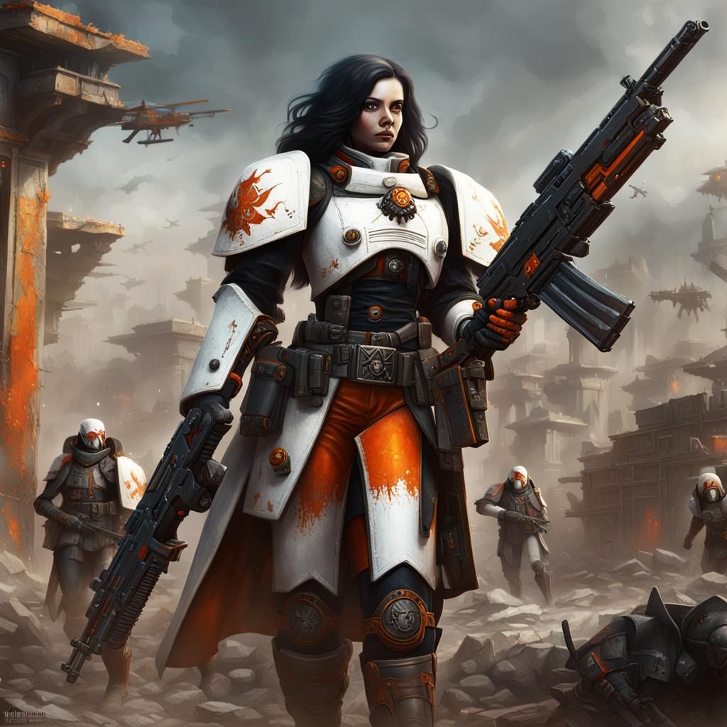 Warhammer 40k Sister of Battle with Lasgun