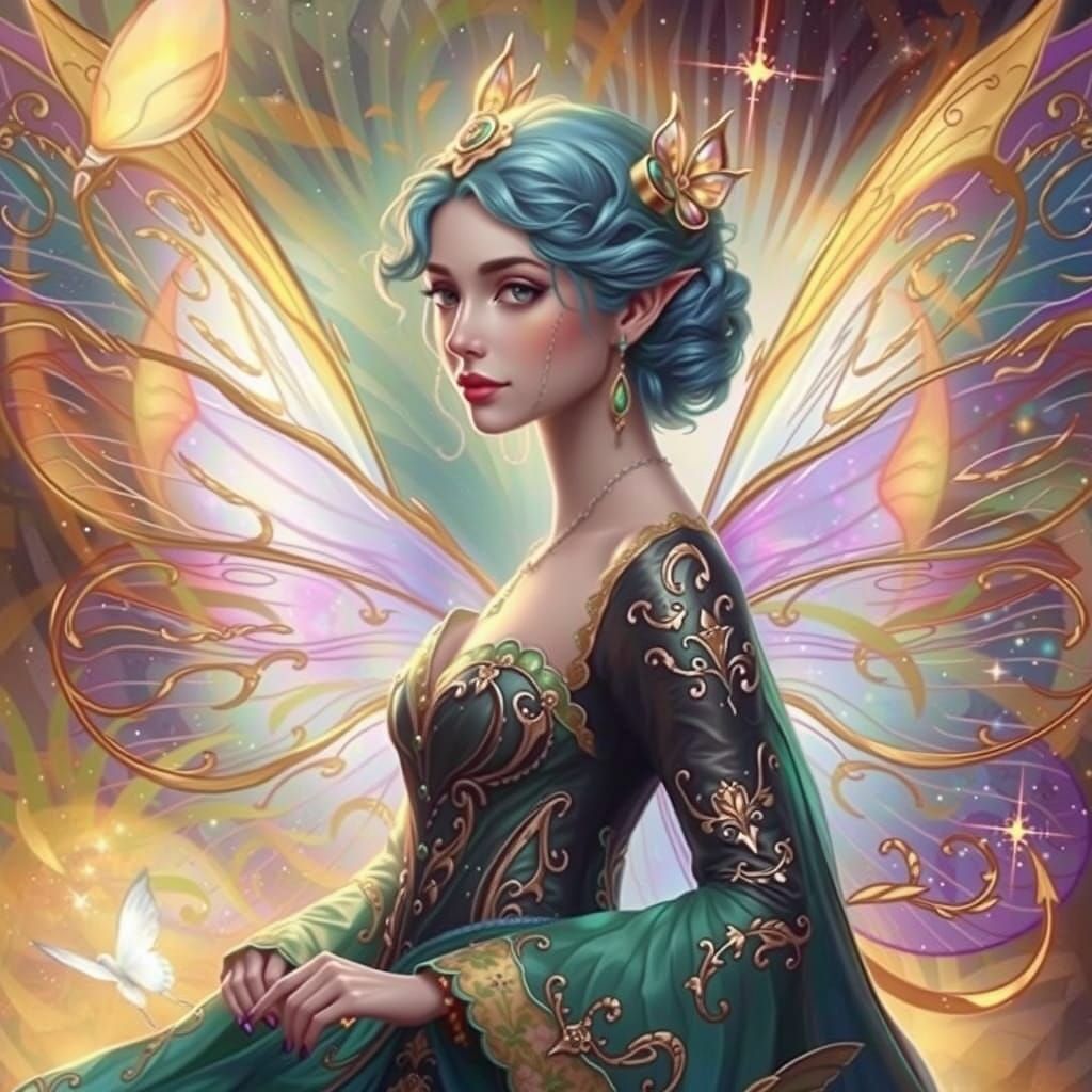 Enchanted Fairy Couple in Lush Forest